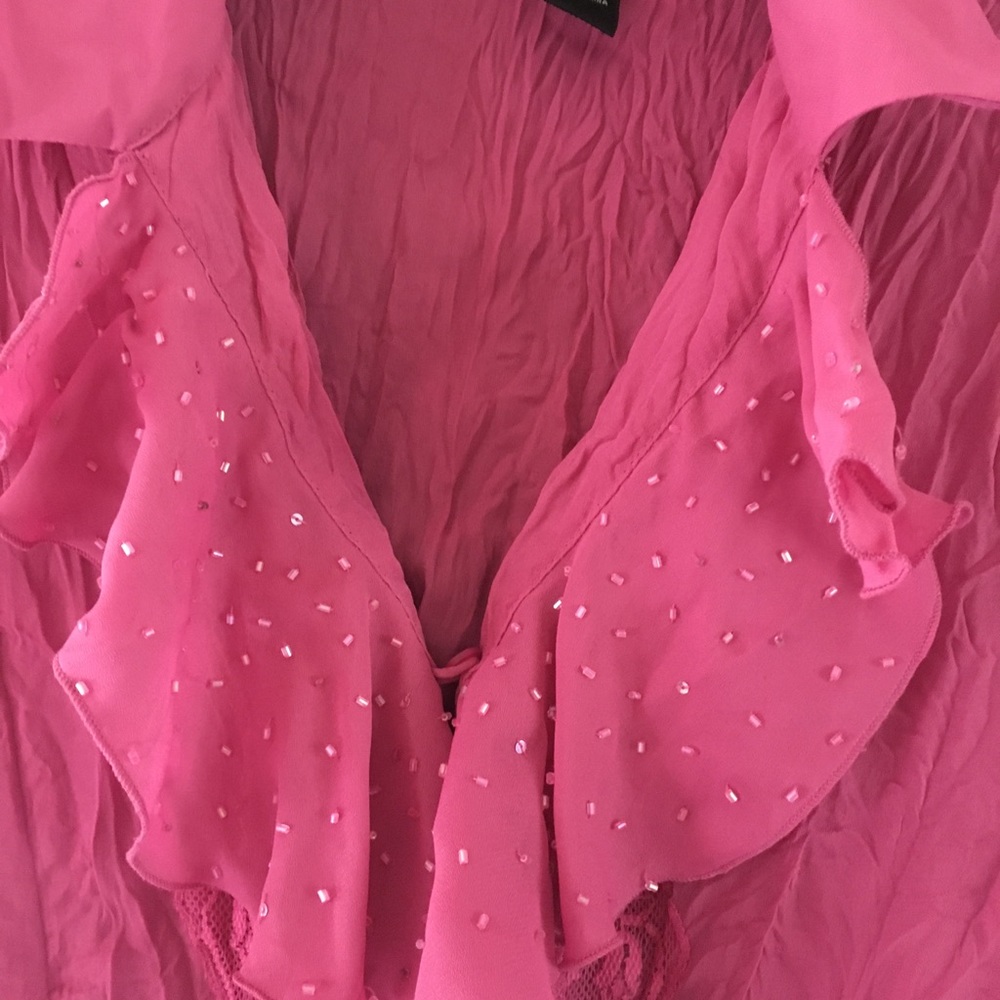 Pink crinkled blouse